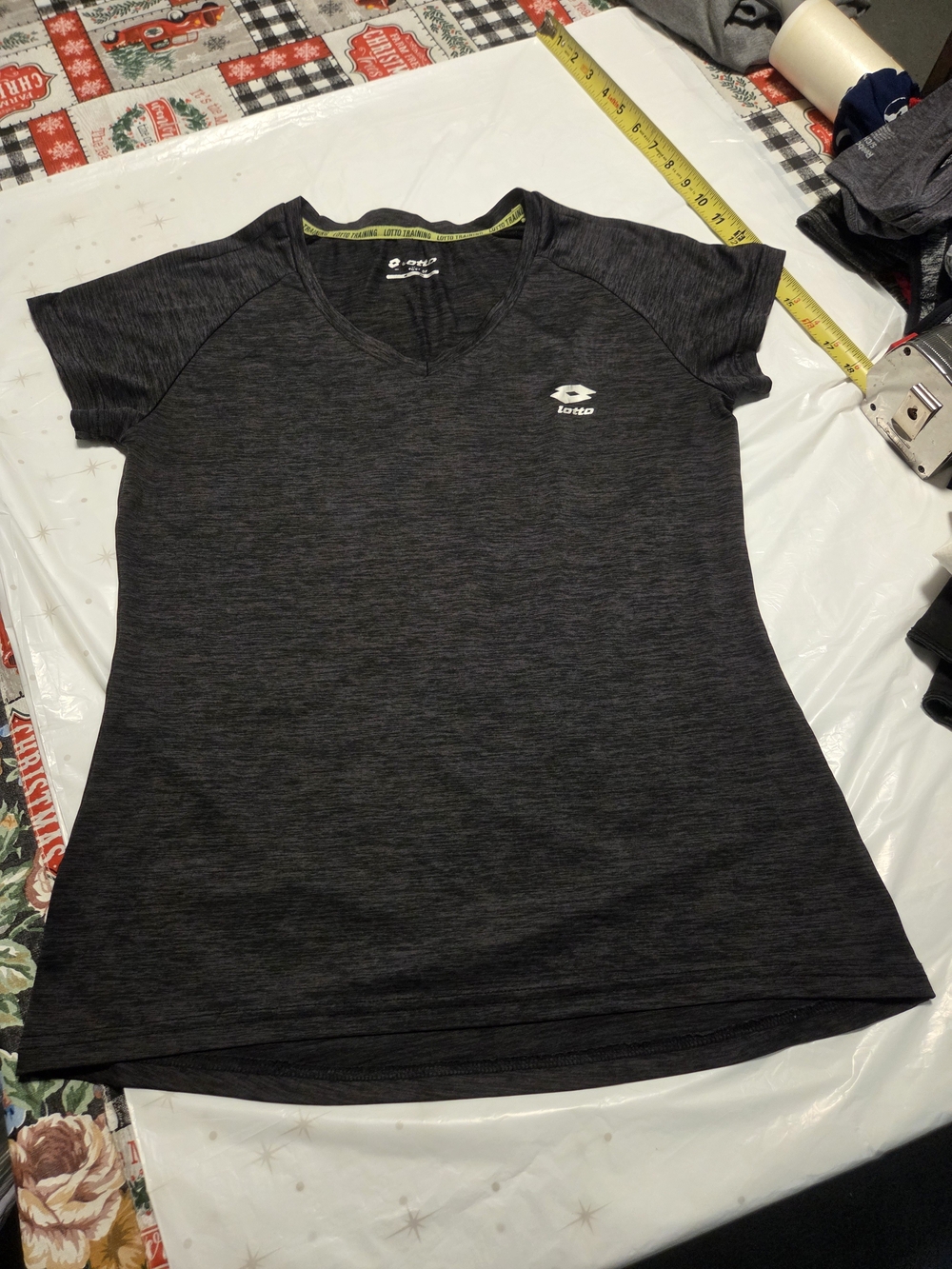 OTTO Women’s Athletic V-Neck Tee — Charcoal Gray